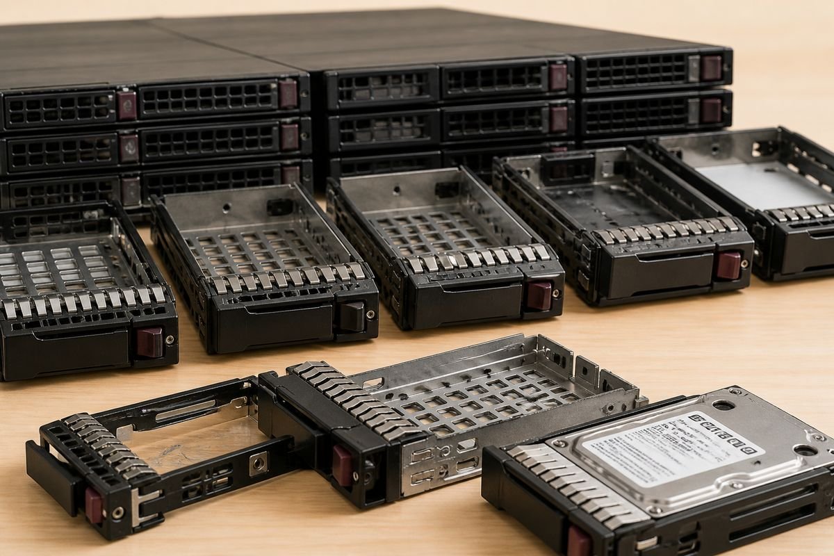 Hot-swap drive trays for servers